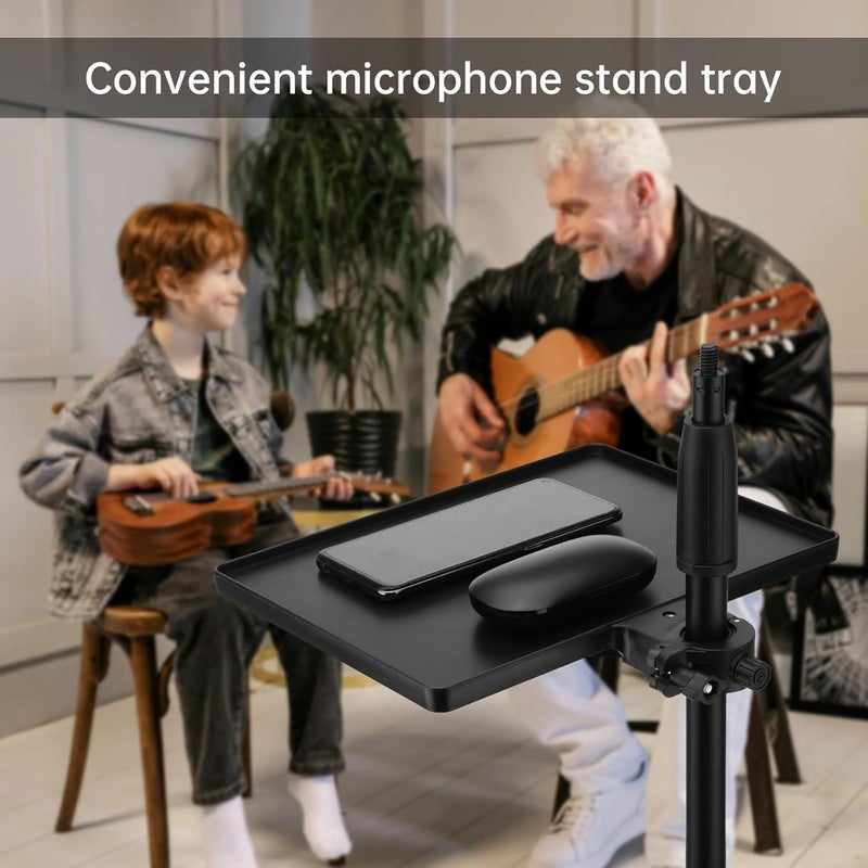 RTNLIT Microphone Music Stand Tray, Adjustable Clamp On Rack Tray Holder with 7.7 Pound Weight Capacity, for Music Sheet, Singing, Stage, Audio Recording (10.6" x 8") - Image 5
